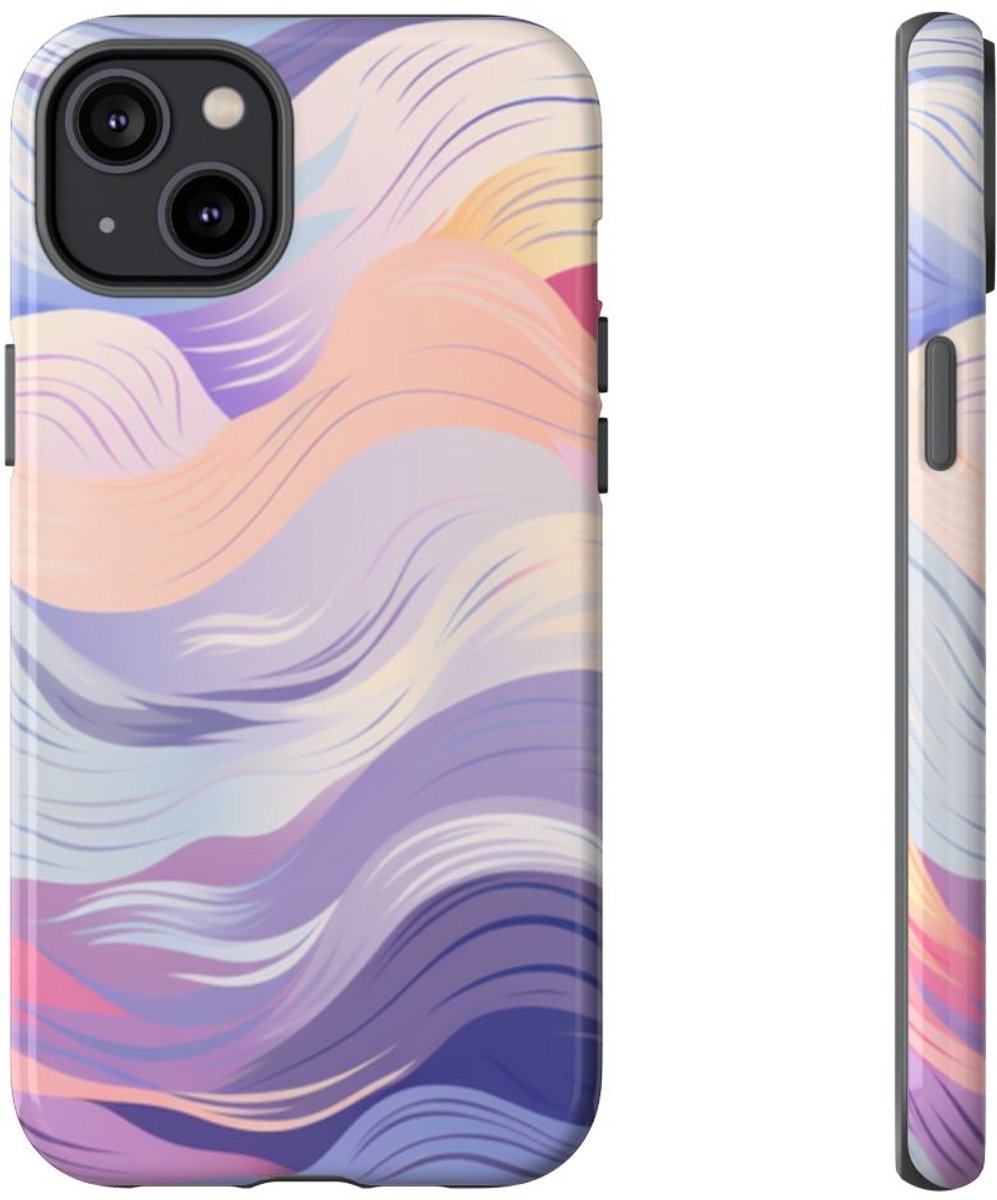 Kleurrijk Abstract Golfpatroon – Telefoonhoesje Geschikt voor iPhone 14 Plus