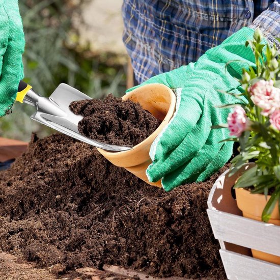 Tuinschep, troffel, plantentroffel, roestvrijstalen schep, tuinschep, tuinschep, plantentroffel voor verplanten, wieden, verticuteren van GARDENA — afbeelding 4