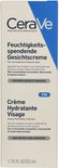CeraVe Feuchtigkeitsspendende Gesichtscreme doosje. Voor normale tot droge huid. Met 3 essentiële ceramiden, niacinamide & hyaluronsäure. Parfumfrei und nicht komedogen. PM.