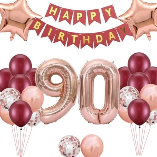 Roségouden Cijferballon gevuld met Helium - Trouwservice Wendy