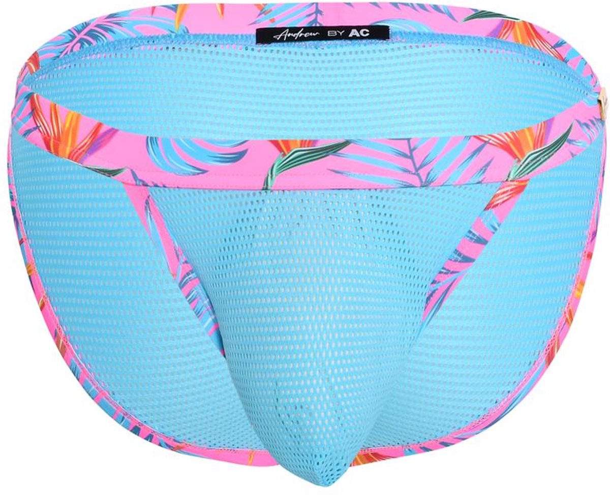 Andrew Christian Miami Cabana Boy Tropical Mesh Brief w/ ALMOST NAKED® - MAAT XL - Heren Ondergoed - Slip voor Man - Mannen Brief