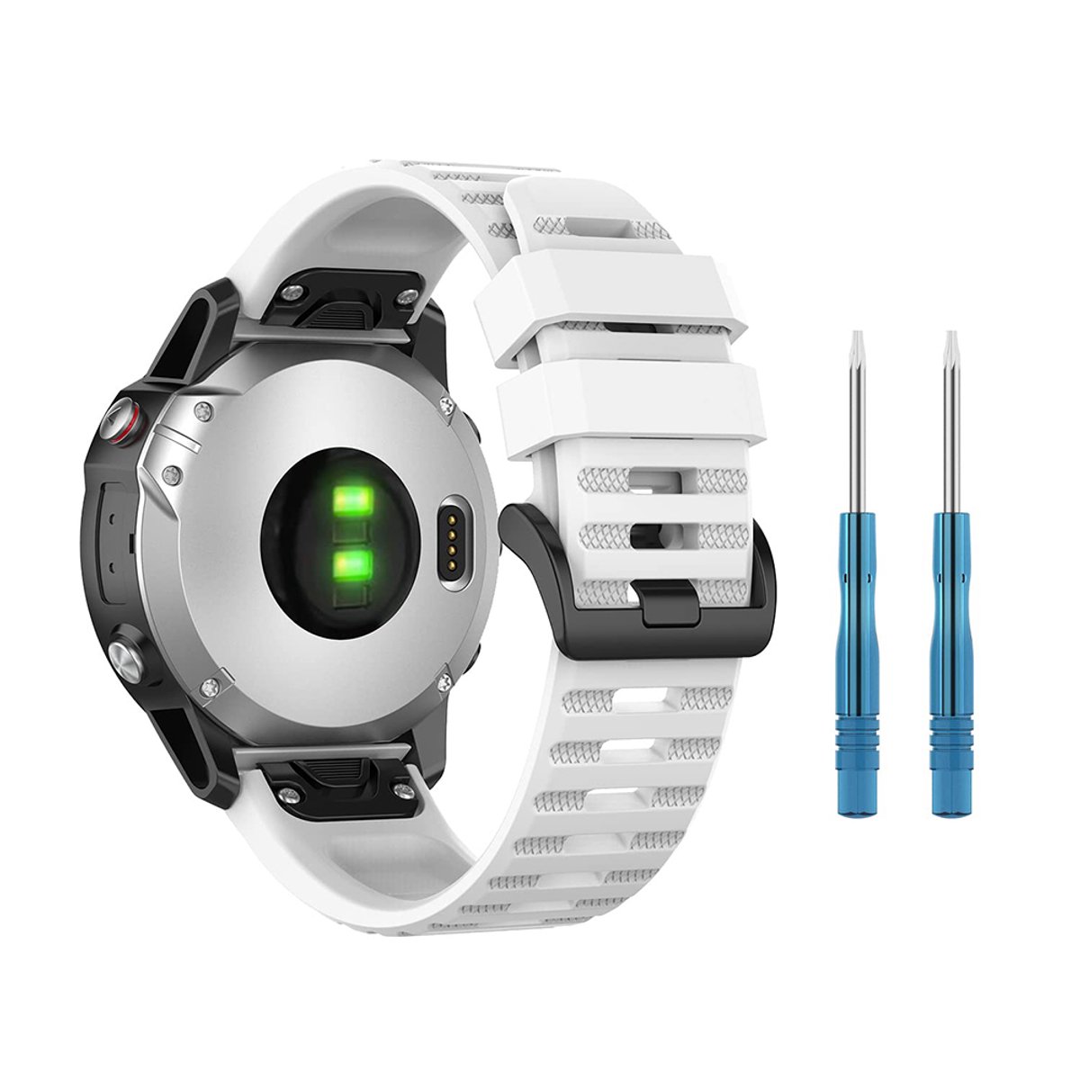 Garmin Compatibel Band-Silicon-12,4x2,6cm-Wit-Versnellingsgesp