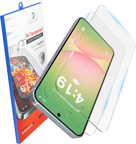 Gehard glazen screenprotector 9H krasbestendig Samsung Galaxy A56, tempered glass, casefriendly, anti-vingerafdruk, 2 stuks