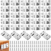 TONAUP Fotolijsthangers, 10 stuks, inbouw, verborgen houder, zware belasting, in elkaar grijpende fotohanger, roestvrij staal, meubelverbinder, haken voor foto, spiegel, wandhouder