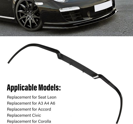 aqxreight Voorbumper Lip, Auto Voorbumper Lip Spoiler Splitters Body Kit PP Universele Auto Exterieur Aerodynamische Accessoires
