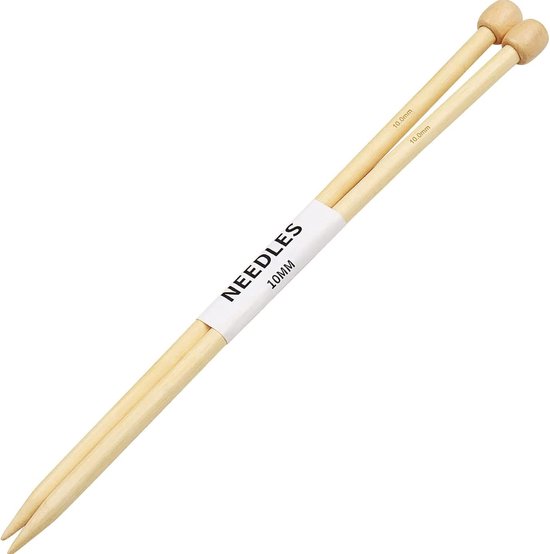 Coopay Bamboe Breinaalden Kort 25cm, Lichtgewicht Houten Breinaald Set Met Draagtas, Warme Bamboe Naalden voor Artritis Handen UK Maat Inclusief 3.25mm 3.75mm, Beginner Knitter Gift Set