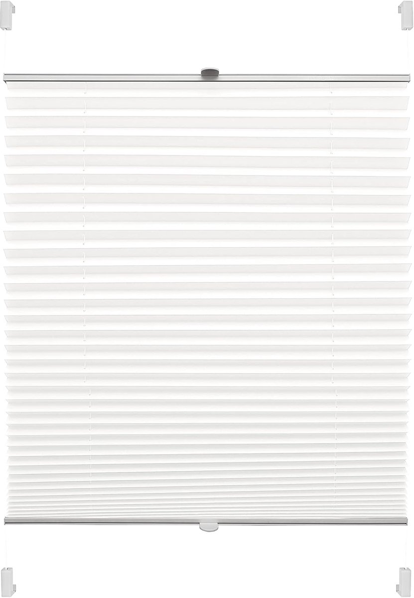 YOURSOL EASYFIX plisségordijn Verona 105 x 150 cm in wit, plisségordijn zonder boren met twee bedieningsrails