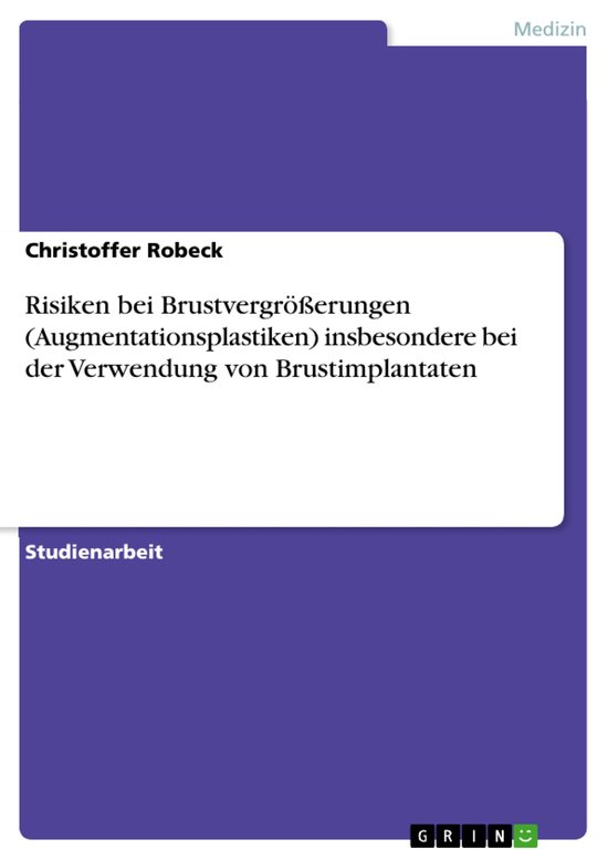 Risiken bei Brustvergrößerungen (Augmentationsplastiken) i ... - cover