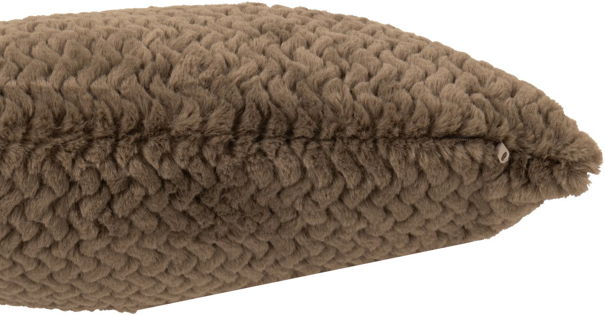 J-Line kussen - polyester - donkerbruin