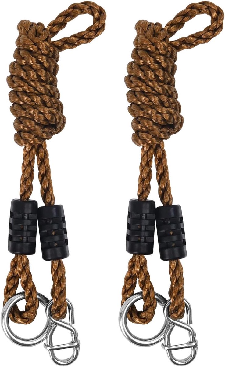 Swing Attachment Belt - 2 Pieces - 1.8m/70.8 Inch Extension - Rocking Ropes - Bearing 300 kg - Adjustable Swing Extension Rope - Geschikt voor Hammocks en Tuinschommels