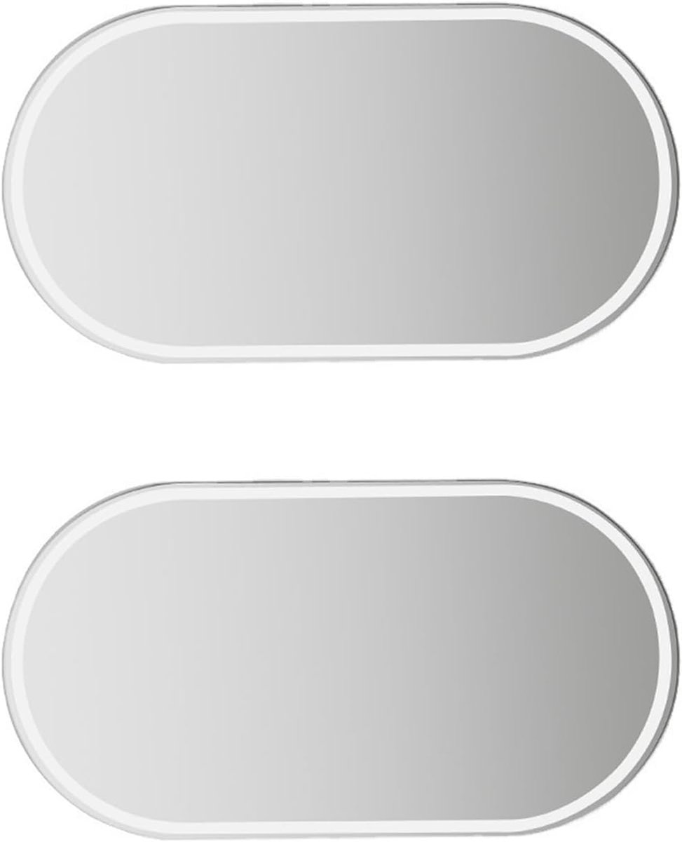 Image of 2 Pieces Car Sun Shade Mirror - Stainless Steel Cosmetic Mirror - Car Oval Makeup Mirror - Self-Adhesive - voor Sun Visor Car - Makeup Box - Auto-accessoires
