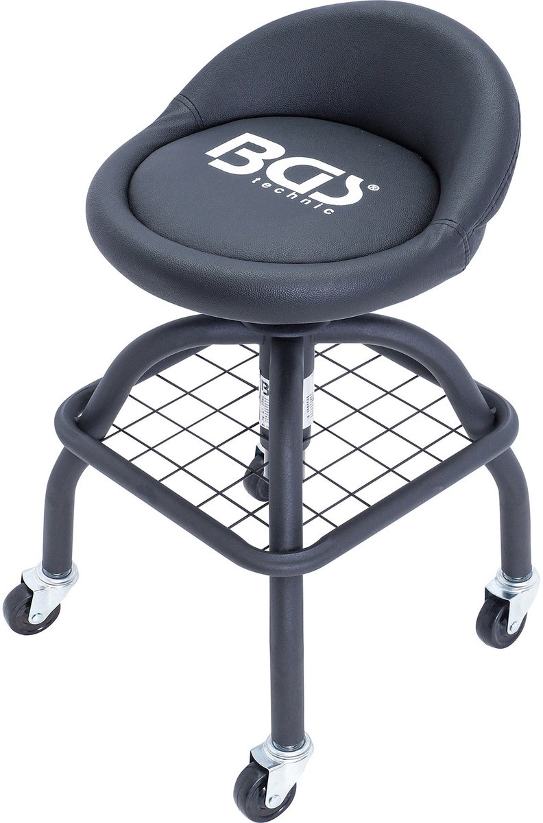 BGS Werkplaatsstoel met 4 wielen in hoogte verstelbaar 540 - 680 mm - 70145