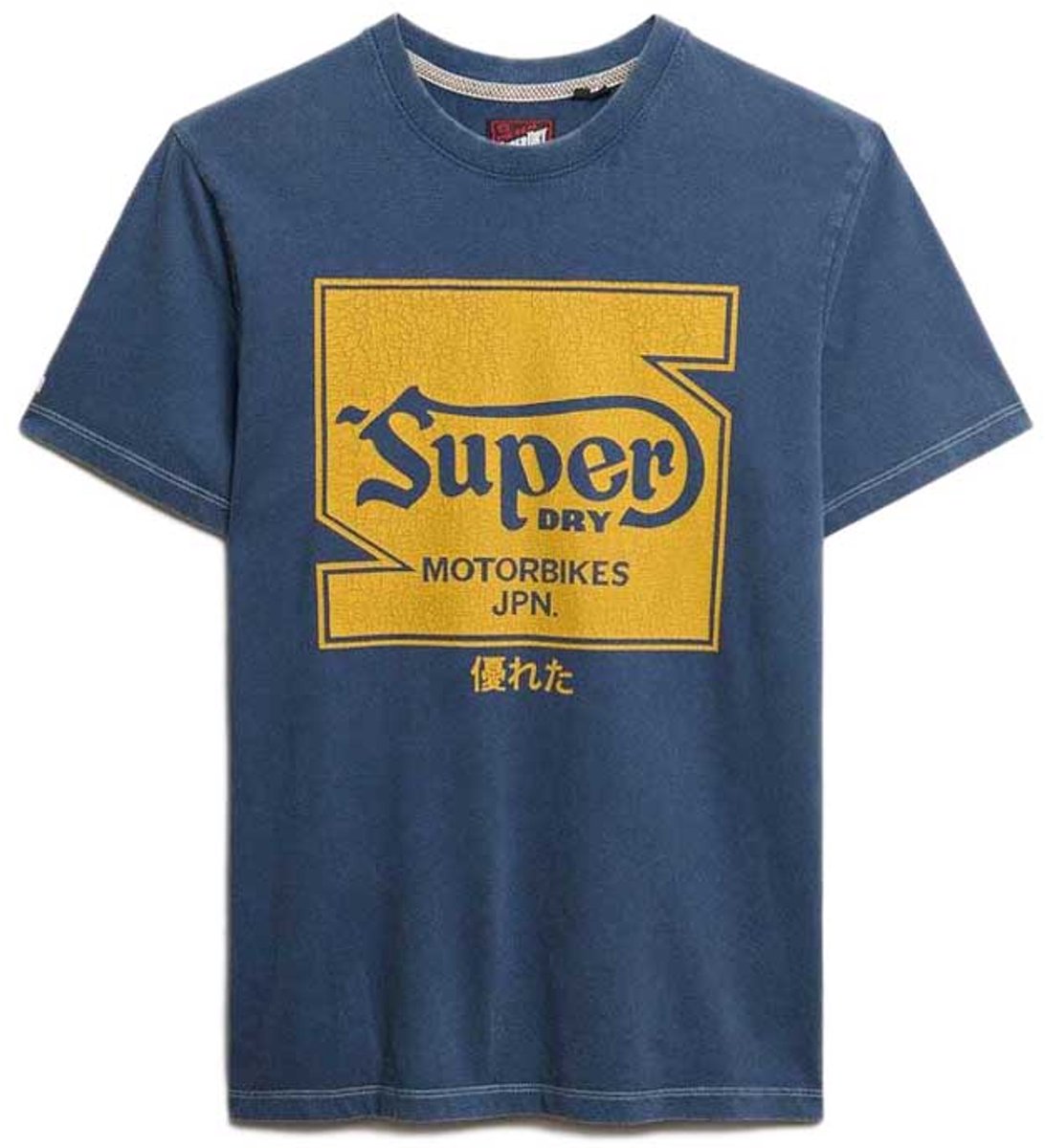 Superdry T-shirt met autologo en relaxte pasvorm Heren T-shirts Blauw