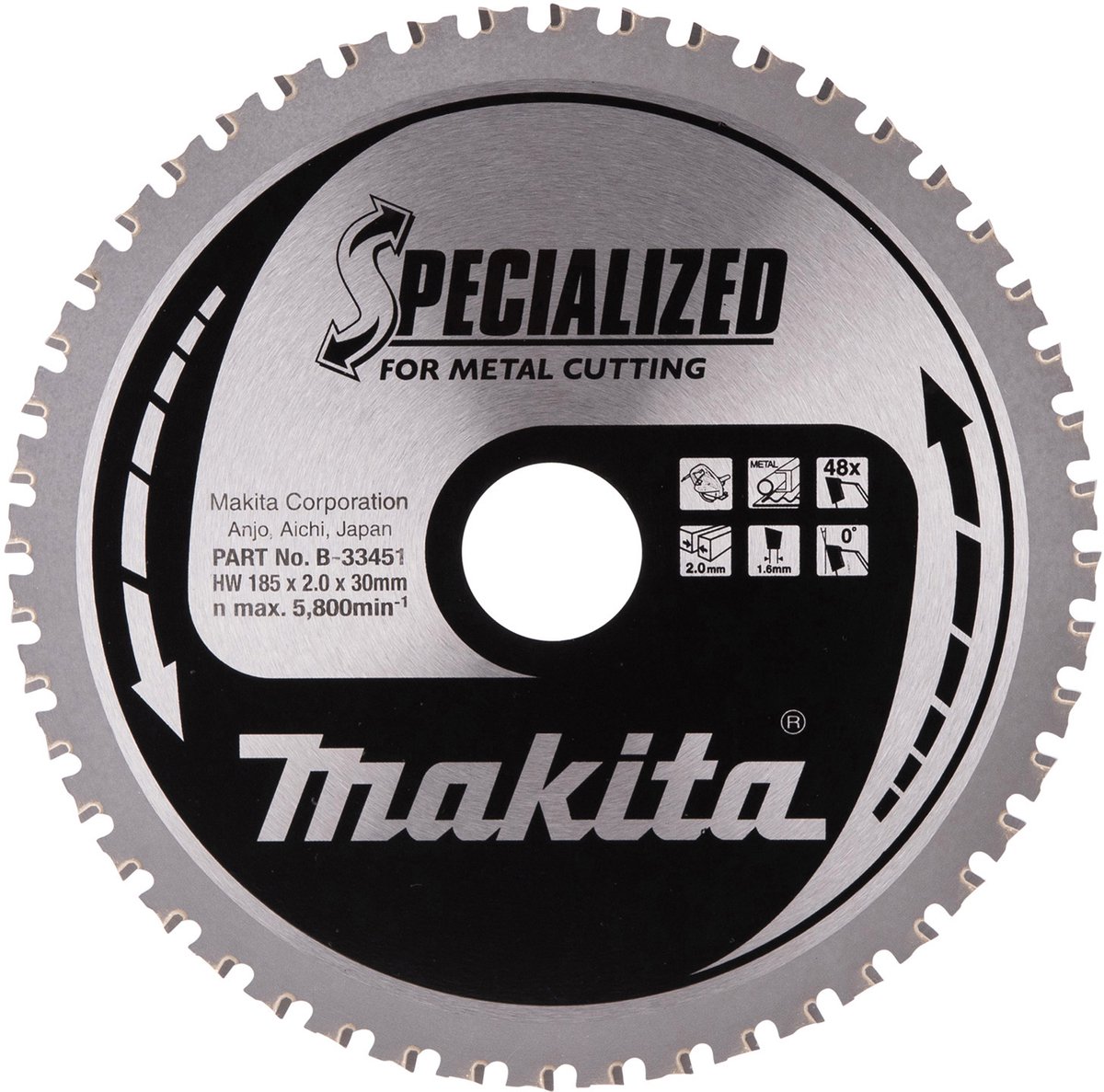 Makita B-33451 Cirkelzaagblad Staal | Specialized | 185 x 30 mm | 48-tands