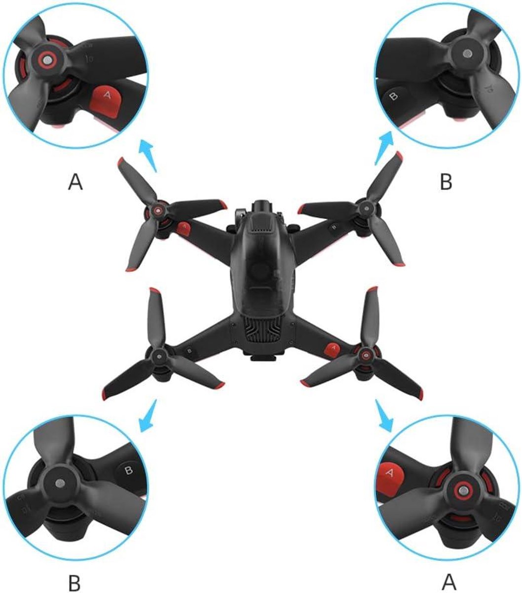 Allecto plus - 2 paar FPV-propellers voor DJI FPV Combo-drone met 4K-camera - rode rand – foto 8