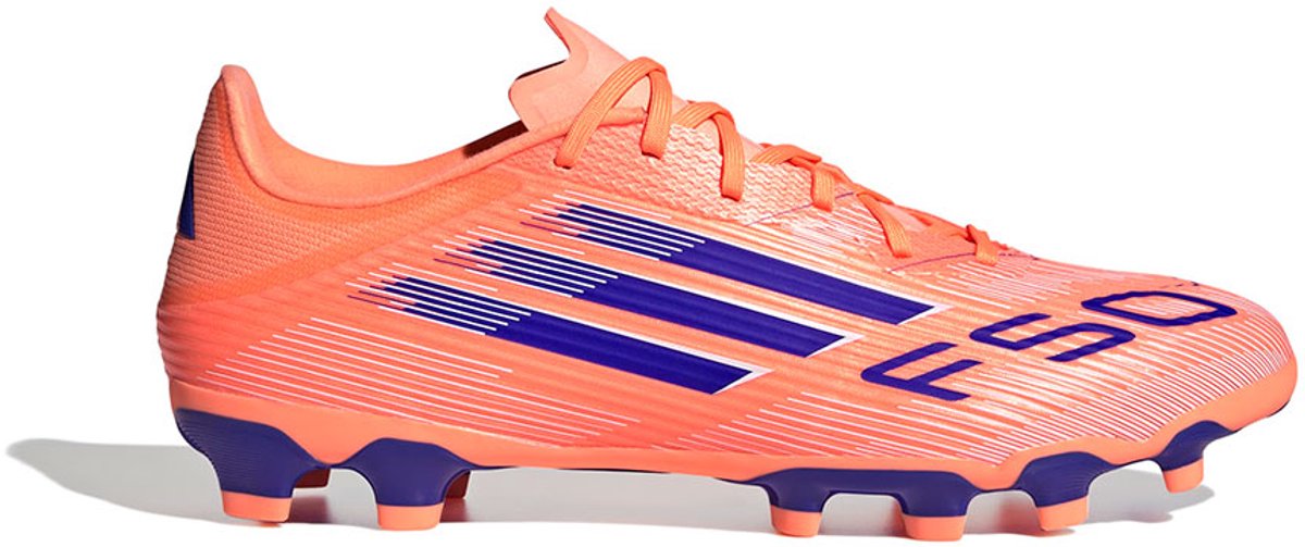 Adidas F50 League Mg voetbalschoenen in oranje met opvallende Sprintgrid-print, maat EU 45 1/3.