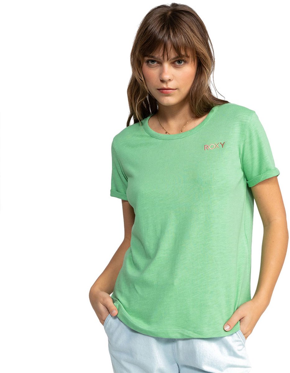 Roxy Saturdaze T-shirt Met Korte Mouwen Groen S Vrouw