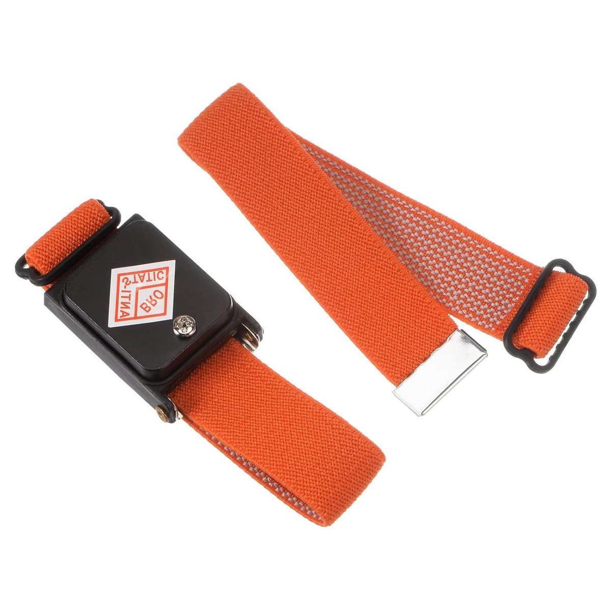 Allecto plus - Antistatische polsband, ESD armband instelbaar draadloos oranje met reservearmband voor computer elektronica reparatie
