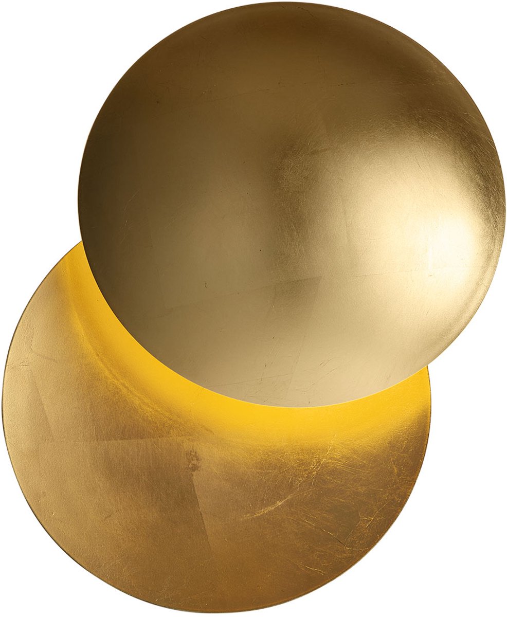 QAZQA sunrise - Moderne Wandlamp voor binnen - 2 lichts - H 34.5 cm - Goud/messing - Woonk