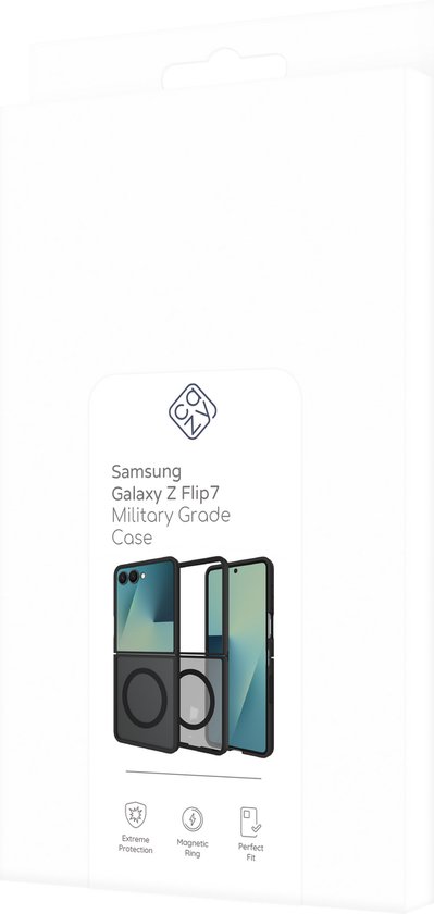 Étui Cazy pour Samsung Galaxy Z Flip7 - Coque arrière de qualité militaire - Zwart