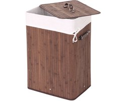 Wasmand MCW-C21, Wasbox Wasbox Wasbox, bamboe 61x43x32cm 70l ~ bruin