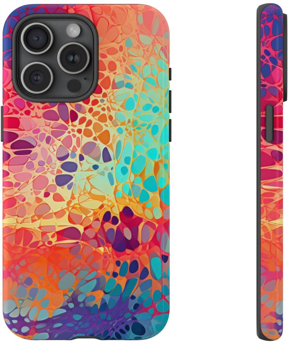 Veelkleurig Abstract Organisch Patroon – Telefoonhoesje Geschikt voor iPhone 15 Pro Max