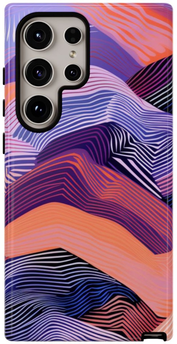 Abstracte Golvende Strepen – Telefoonhoesje Geschikt voor Samsung Galaxy S24 Ultra