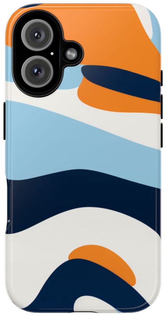 Abstract Oranje-Blauw Patroon – Telefoonhoesje Geschikt voor iPhone 16