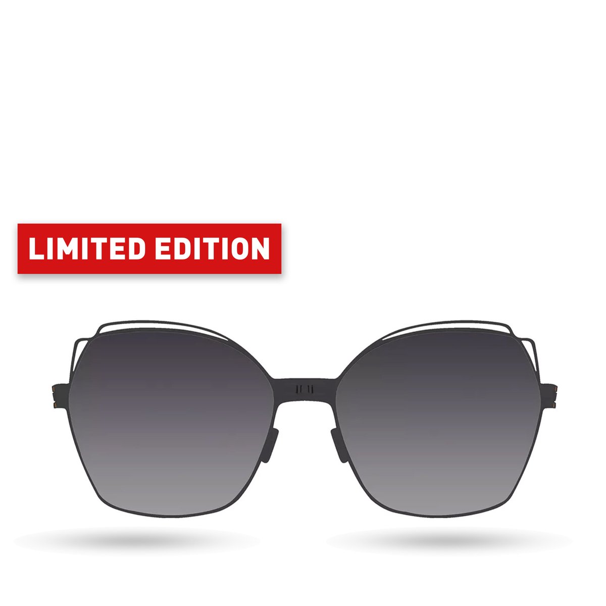 ROAV MONICA LIMITED EDITION - Opvouwbare zonnebril – Polariserend UV400 - Matte Black - Grey Gradient glazen