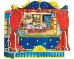 GOKI Poppentheater - Vingerpoppen - Met 5 Verwisselbare Decors - 28X20X25Cm - Hout