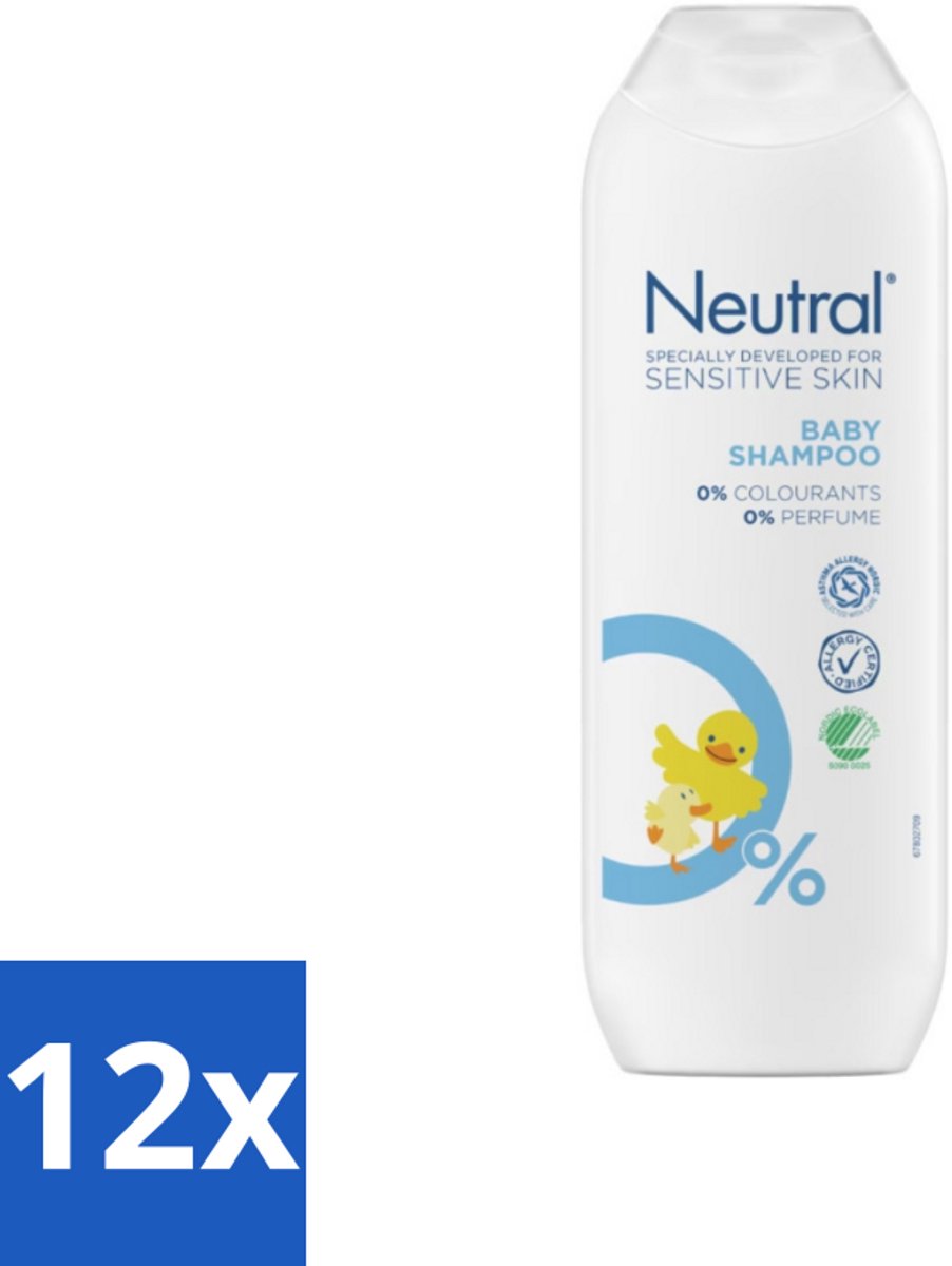Image of 12 x Neutral - Babyshampoo - Gevoelige huid - Parfumvrij - Zonder Kleurstoffen - 250 ml - Baby Shampoo - Babywas - Zachte Shampoo - Hypoallergeen - Parfumvrij