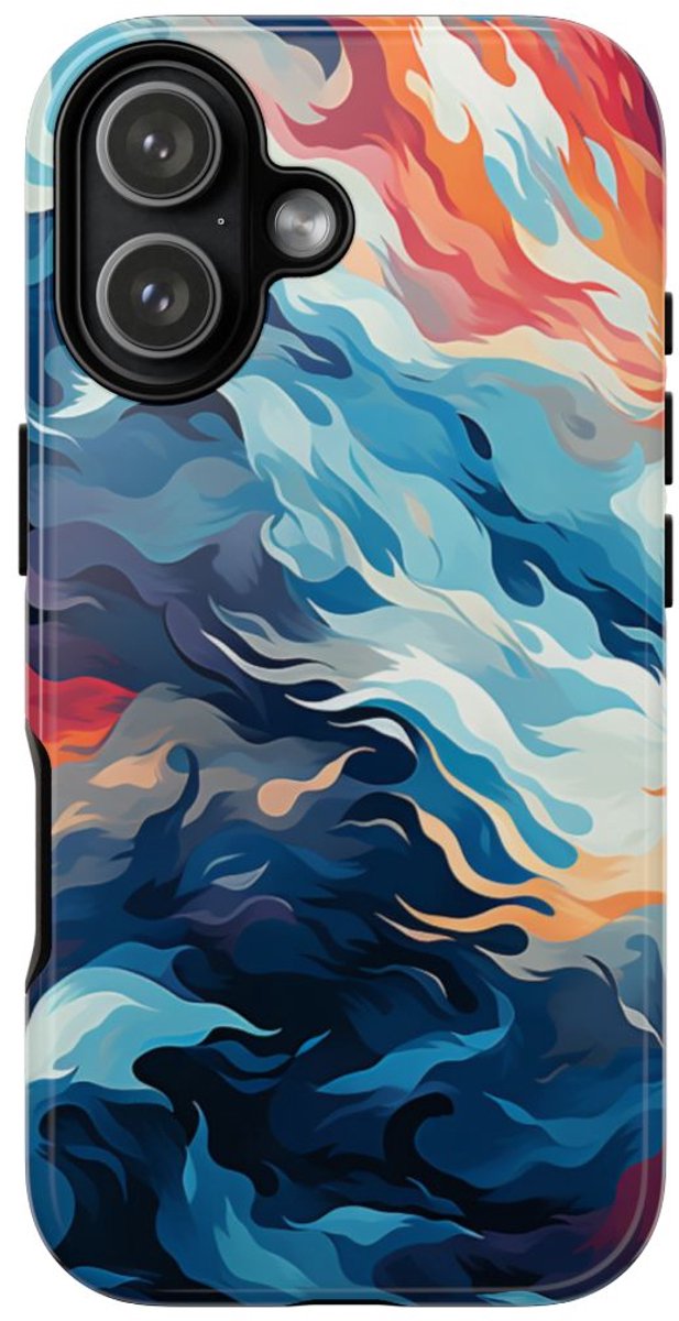 Abstracte Oceaangolven met Vurige Kleuren – Telefoonhoesje Geschikt voor iPhone 17