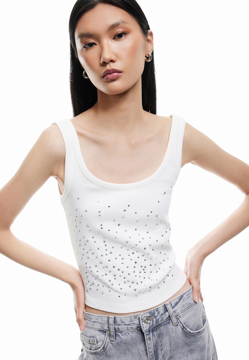U-kraag Mouwloos Tanktop