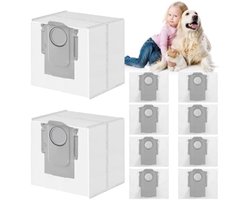 PRomoHome 10 stuke - 3L Stofzakken voor Roborock Q7 M5+/L5+/Q10 S5+/Q10 X5+/Q5 Pro+/Q5 Max+/S8 Pro Ultra/S8+/S7 MaxV Ultra/Q7 Max+/Q8 Max+ Stofzuiger,Afzuigstation,Stofzuigerzakken,Reserveonderdelen