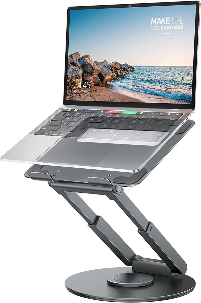 Laptop Desktop Standaard, Hoogte Verstelbaar tot 21 Inch, Laptop Computer Standaard - Grijs
