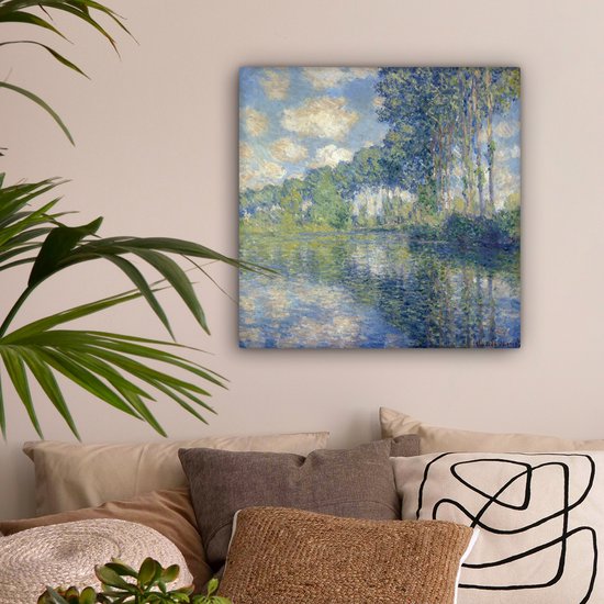 Toile Peinture Peupliers à l'Epte - Peinture de Claude Monet - 50x50 cm - Décoration murale