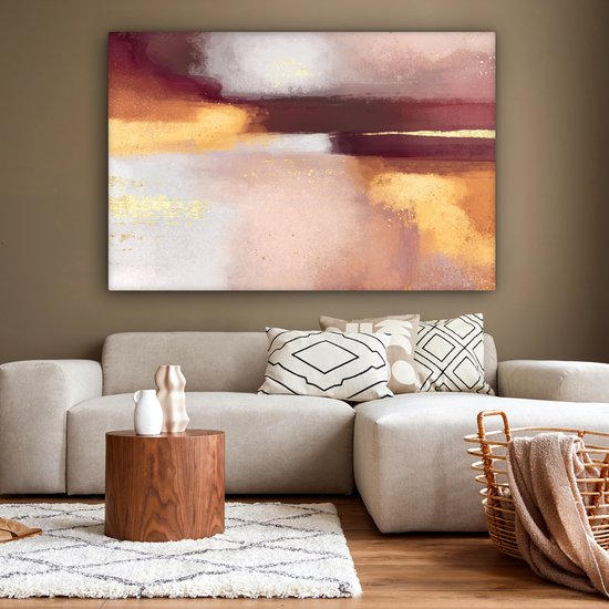 Peinture sur Toile Peinture - Abstrait - Pastel - 180x120 cm - Décoration murale XXL