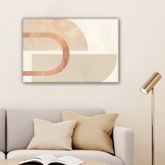 Toile Peinture Marbre - Rose - Abstrait - 60x40 cm - Décoration murale