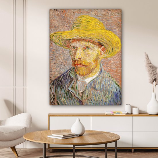 Toile Peinture Autoportrait - Vincent van Gogh - 90x120 cm - Décoration murale