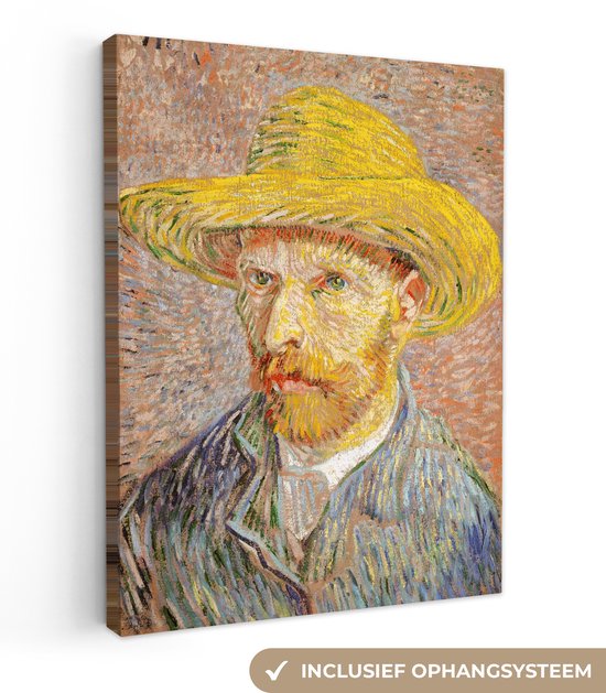 Toile Peinture Autoportrait - Vincent van Gogh - 90x120 cm - Décoration murale