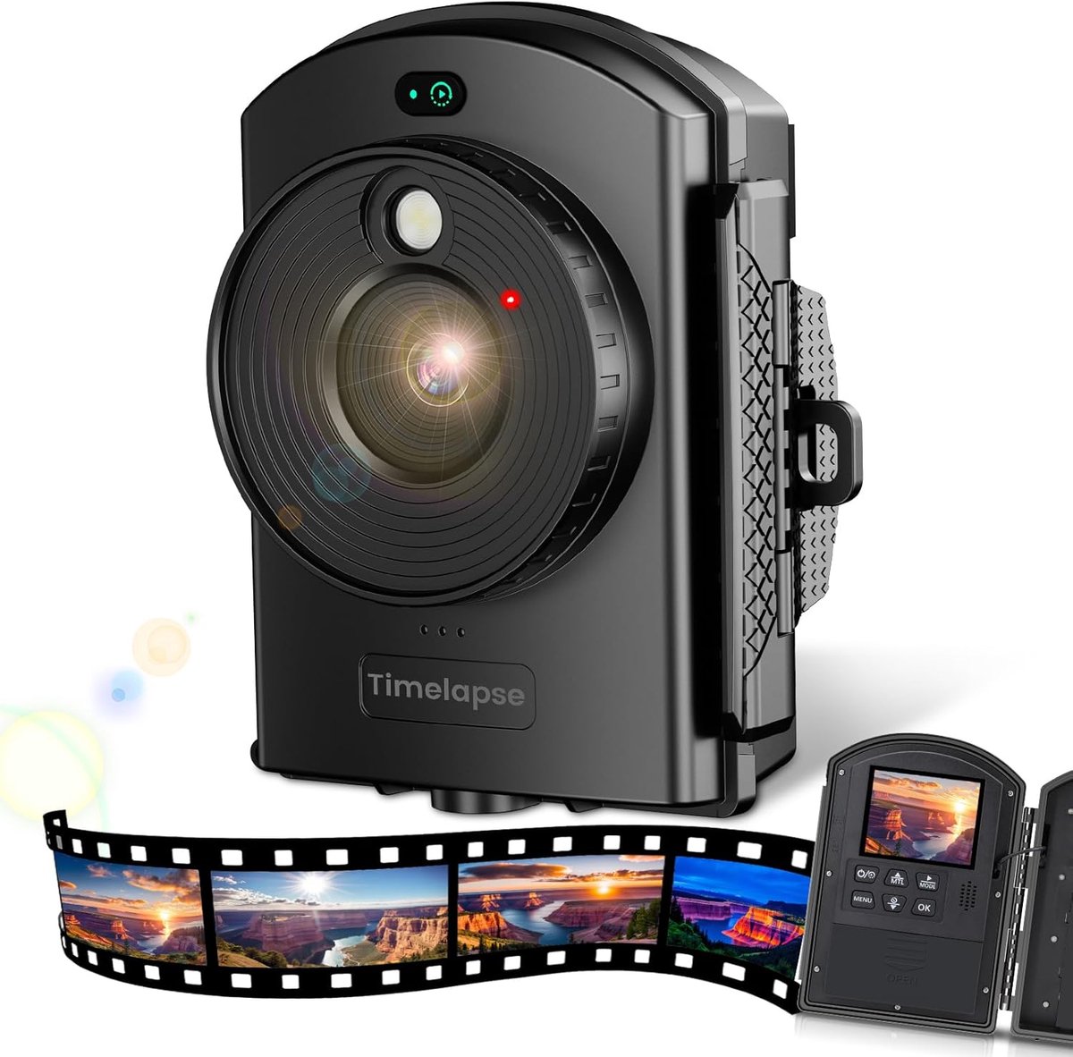 Timelapse-camera voor buiten, 180 dagen opname, 1080p video en foto's voor natuur- en bouwprojecten