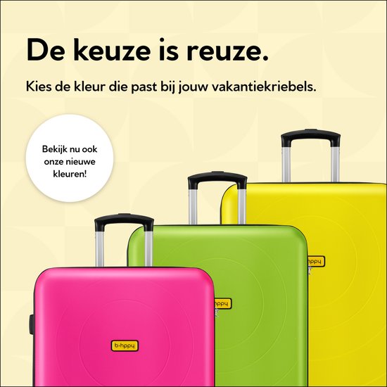 BHPPY Reiskoffer groot 76x49x29cm - Lichtgewicht koffer met 95L inhoud - Reiskoffer met wielen - Veilig cijferslot - Lime Green