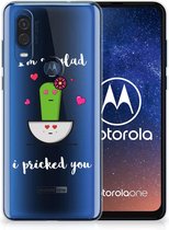 Motorola One Vision Telefoonhoesje met Naam Cactus Glad
