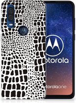 Motorola One Vision TPU Hoesje Slangenprint