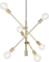 QAZQA sydney - Retro Hanglamp voor boven de eettafel | in eetkamer - 6 lichts - Ø 750 mm - Goud/messing - Woonkamer | Slaapkamer | Keuken