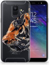 Geschikt voor Samsung Galaxy A6 (2018) Uniek TPU Hoesje Watercolor Tiger