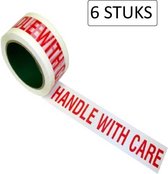 Fixman Inpaktape 'Handle With Care' 48 mm x 66 m (6 Stuks)