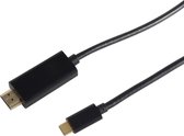 Adaptateur de câble vidéo S-Conn 10-57185 1,8 m HDMI Type A (Standard) USB C Zwart