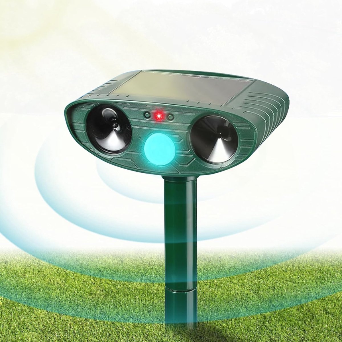 Ultrasone Kattenverjager op Zonne-energie met PIR-Bewegingssensor - Waterdicht en Effectief Dierenafschrikmiddel voor Tuin
