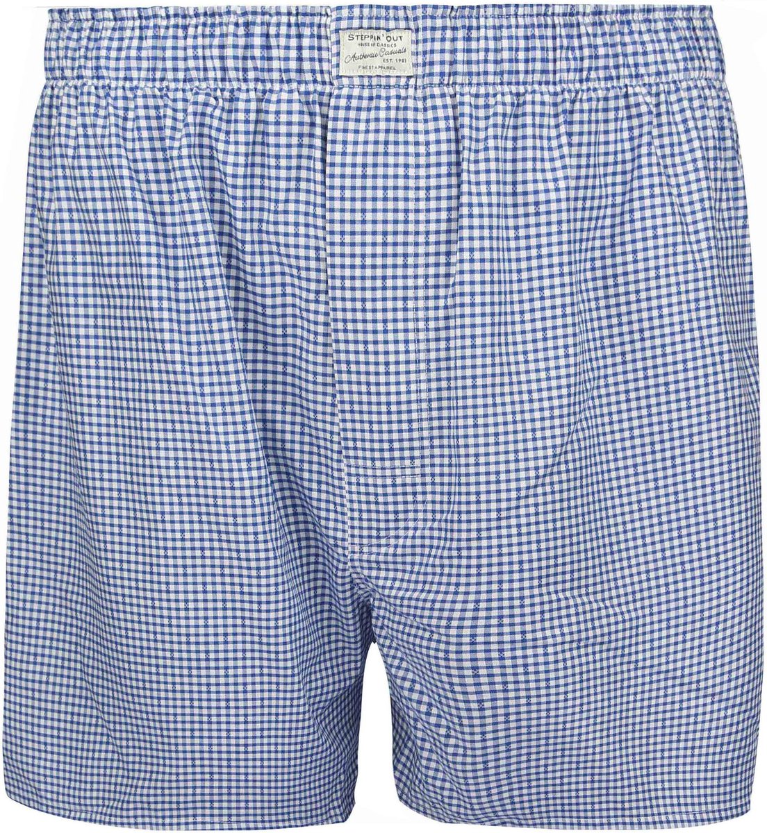 Steppin' Out Boxershort Dobby Ruit Blauw - Maat S - Heren - Boxershorts
